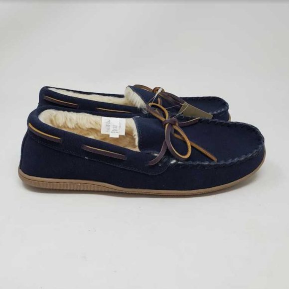 J. Crew Other - NEW MEN'S  J CREW CLASSIC SUEDE MOCCASIN SLIPPERS IN NAVY BLUE